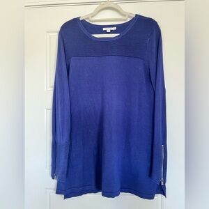 Chico’s Dark Blue Tunic Sweater